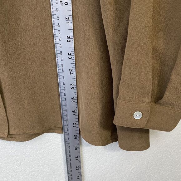 J.Jill Blouse Top Womens Size XL Button Front Brown FLAWED - Picture 6 of 10
